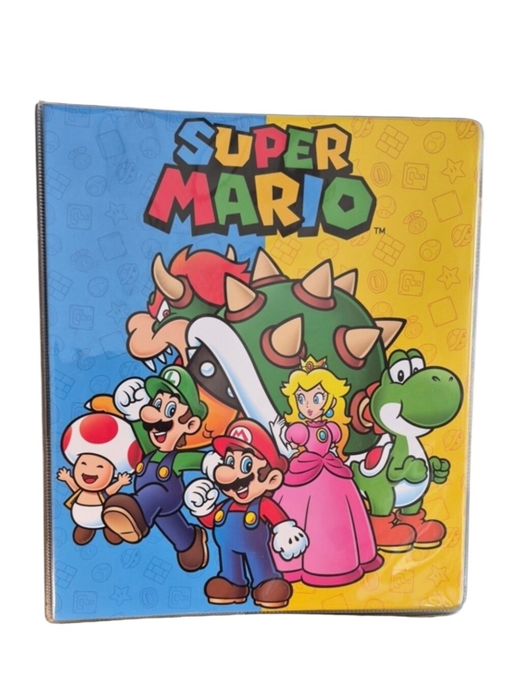 Nintendo Super Mario Bros Binder- Bright Blue & Yellow